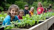 © andyaziz6 - Happy young girl volunteering at a community garden.