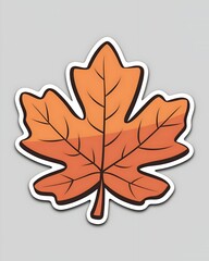 autumn maple leaf sticker