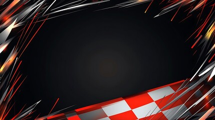 Wall Mural - Abstract checkered flag frame with dark background.