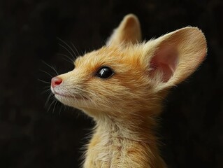 Wall Mural - Close Up Portrait of a Cute Baby Fox Kit