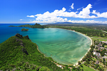 View from the top of Lom Muak Mountain in Wing 5, Overlooks Ao Manao beautifully. Prachuap Khiri Khan Province, Thailand 