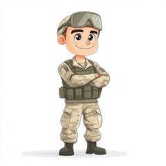 Military worker cartoon concept career careers


