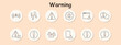 © Кирилл Макаров - Warning set icon. Exclamation marks, warning triangle, gear with alert, browser warning, mobile alert, speech bubbles, caution, danger, error, system alert, configuration warning, notification