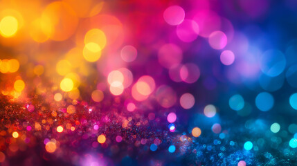 Wall Mural - A dazzling bokeh effect in bright pinks, purples, and blues, bringing a magical glow to the scene.