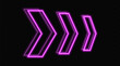 © Кирилл Макаров - Glowing neon arrows in purple on a transparent background, pointing in opposite directions. Futuristic, abstract design with a modern, minimalistic look, ideal for technology and motion concepts.