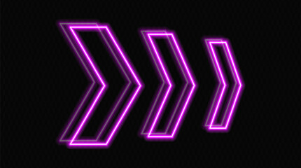 Wall Mural - glowing neon arrows in purple on a transparent background, pointing in opposite directions. futurist