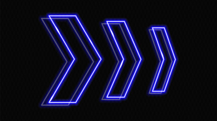 Wall Mural - glowing neon arrows in blue on a transparent background, pointing in opposite directions. futuristic