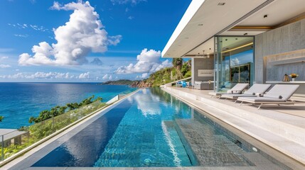 Wall Mural - Infinity Pool Overlooking Ocean