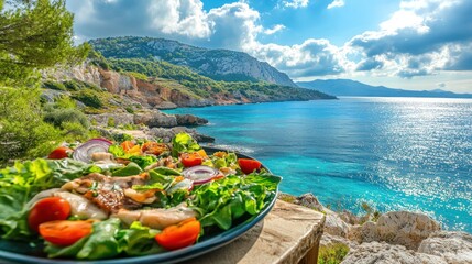 Mediterranean Salad with Stunning View