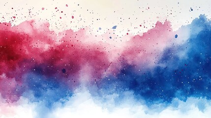 Wall Mural - patriotic background with red, white, and blue watercolor stars, reminiscent of the american flag.