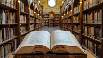 Wall Mural - Timeless sanctuary of knowledge with vintage books, an archive for wisdom, inviting readers to learn and explore through pages of history.