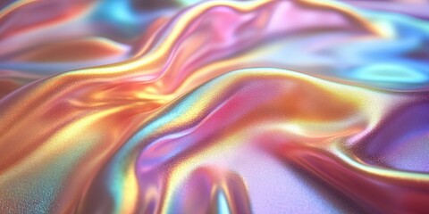 Wall Mural - Holographic Rainbow Light Reflections on White Background