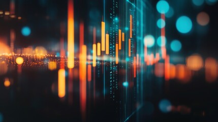 Leinwandbilder - Stock market or forex trading graph and candlestick chart suitable for financial investment concept. Economy trends background for business idea and all art work design. Abstract finance background.