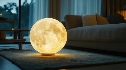 Wall Mural - A whimsical, moon-shaped nightlight that casts a soft, calming glow.