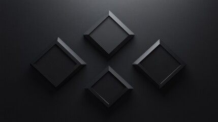 Wall Mural - a black and white photo of four black squares