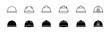 © hrushka - Worker helmet icon set. Line and glyph construction hard hat vector. Building helmet icon