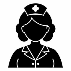 Wall Mural - Nurse Black Vector silhouette