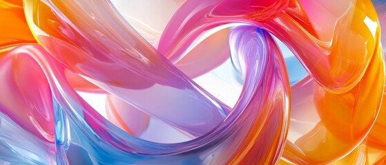Wall Mural - a colorful, abstract painting with a rainbow of colors