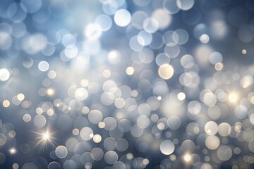 Wall Mural - blue and silver bokeh background with sparkling lights