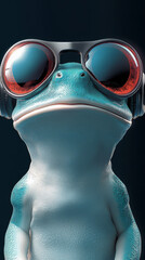 Canvas Print - A cool frog wearing oversized sunglasses.