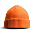© Iana - orange beanie winter hat mockup on white background