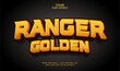 © Navy Graphic - Ranger Golden Editable Text Effect Style 3d Modern Logo Game