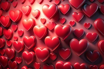 Wall Mural - Red heart pattern for valentine's day design