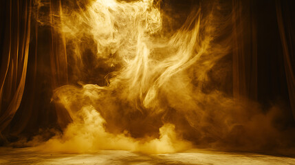 Poster - Stage filled with swirling red smoke, creating a dramatic and intense atmosphere