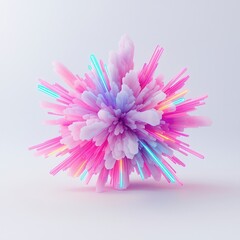 Poster - Abstract 3D Render with Pink and Blue Glow