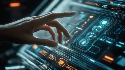 A hand pointing at a computer screen with a map of the world on it. Concept of exploration and discovery, as the hand is reaching out to explore the world on the screen