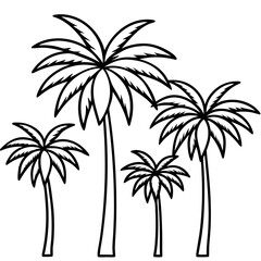 Wall Mural - silhouette of various palm trees ranging in high vector illustration 