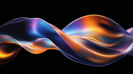 Poster - Colorful fluid shape is flowing on a black background