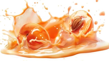 Wall Mural - Apricot Splash: A Burst of Flavor