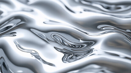 Liquid silver metal texture forming abstract background