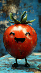 Poster - A happy, cartoon tomato with a big smile.