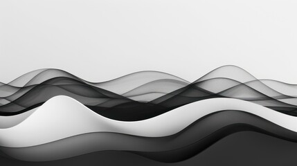 Abstract Black and White Wave Design