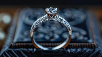 Vintage Diamond Engagement Ring lying on the table