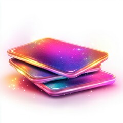 Canvas Print - Stack of Glittery Smartphones.