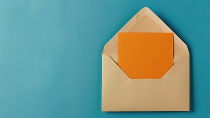 Orange Envelope on Teal Background