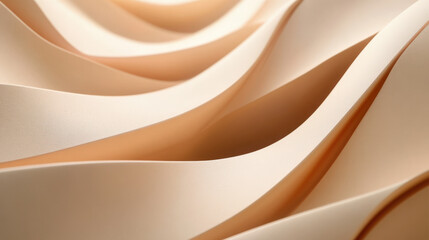 Abstract background with smooth beige waves creating an elegant and minimalist pattern