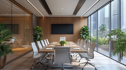 Wall Mural - team development and business training seminar for asian professionals in a corporate office setting