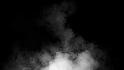 Sticker - Abstract smoke misty fog on isolated black background. Texture overlays. Design element.