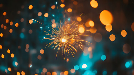 A colourful burst of fireworks lighting up the night sky, symbolizing the celebration of smiles