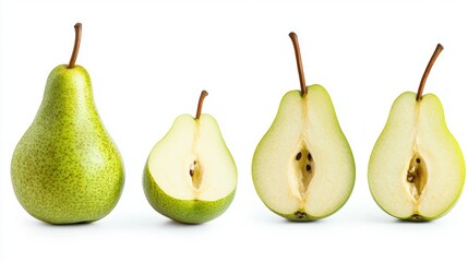 Fresh pear fruit isolated over white background