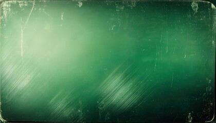 Wall Mural - Vintage Film Strip with Green Textured Background and Scratches, Isolated Frame Borders, Retro Cinematic Effect, Blank Movie Frame Template for Creative Media Projects and Classic Film Aesthetic