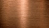 Textured Brushed Copper Metal Surface with Subtle Horizontal Grain Pattern and Warm Reflective Glow. Industrial Abstract Background