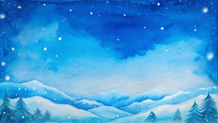 Canvas Print - watercolor winter night background