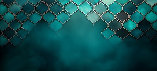 Abstract Teal and Gold Pattern Background