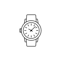 Canvas Print - Wrist watch icon black color.