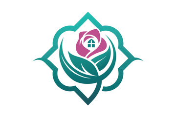 Wall Mural - logo featuring a delicate rose intertwined I.eps